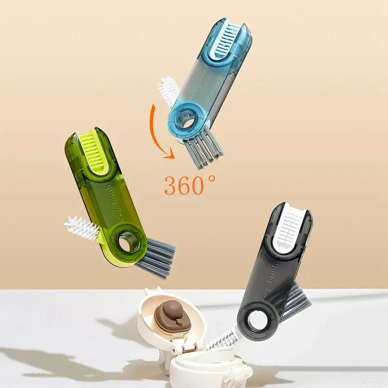 3-Pack: 3-in-1 Tiny Bottle Cup Lid Detail Brush