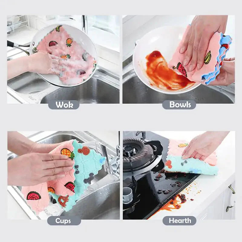10-Pieces: Reusable Dish Cellulose Sponge Cloths