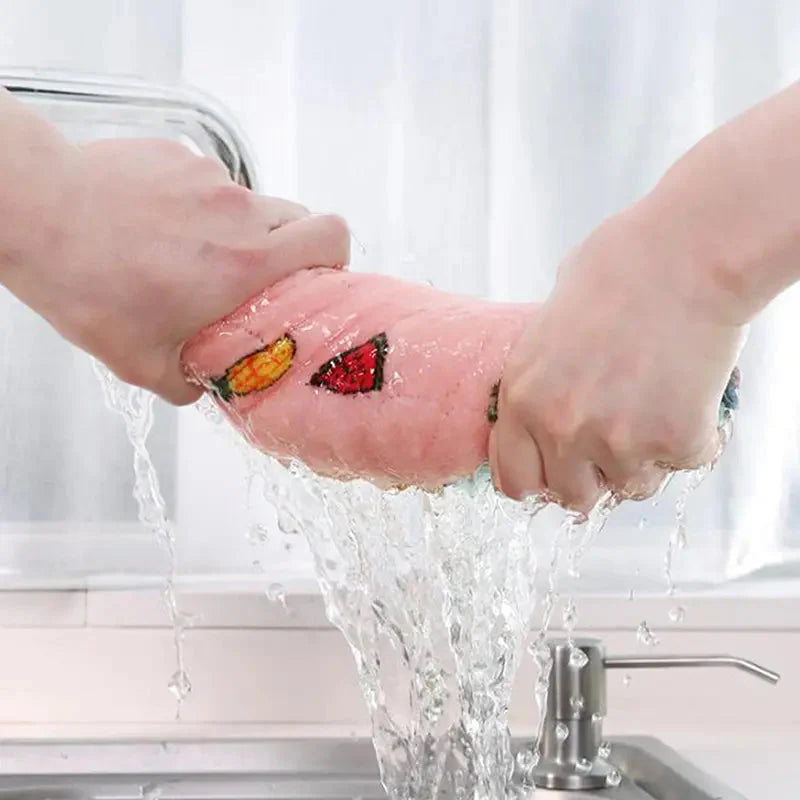 10-Pieces: Reusable Dish Cellulose Sponge Cloths