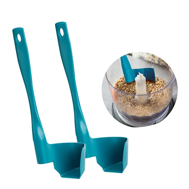 2-Pack: Rotary Scraper Rotating Spatula Scooping Portioning Food Processor