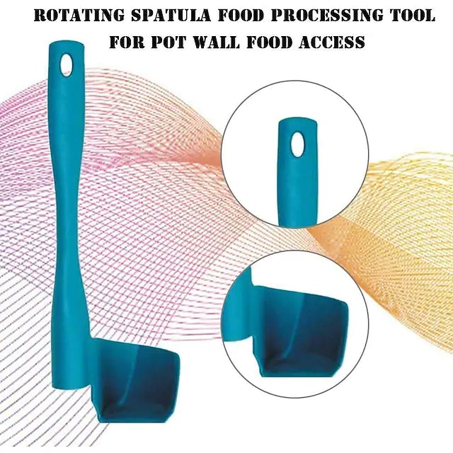 2-Pack: Rotary Scraper Rotating Spatula Scooping Portioning Food Processor
