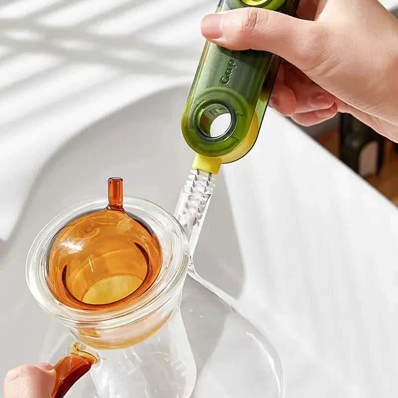 3-Pack: 3-in-1 Tiny Bottle Cup Lid Detail Brush