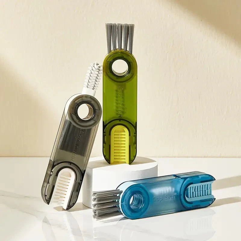 3-Pack: 3-in-1 Tiny Bottle Cup Lid Detail Brush