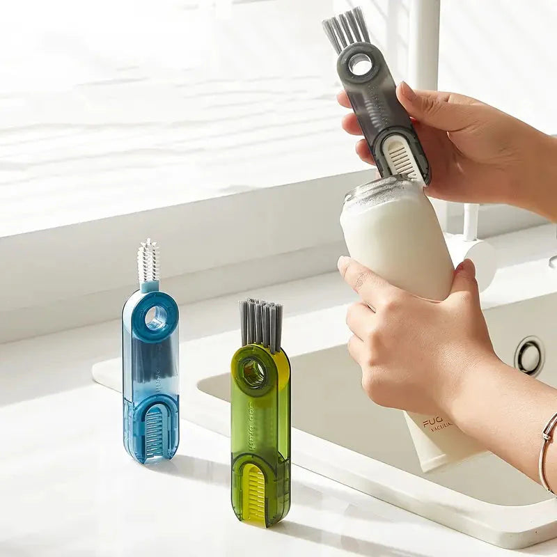 3-Pack: 3-in-1 Tiny Bottle Cup Lid Detail Brush