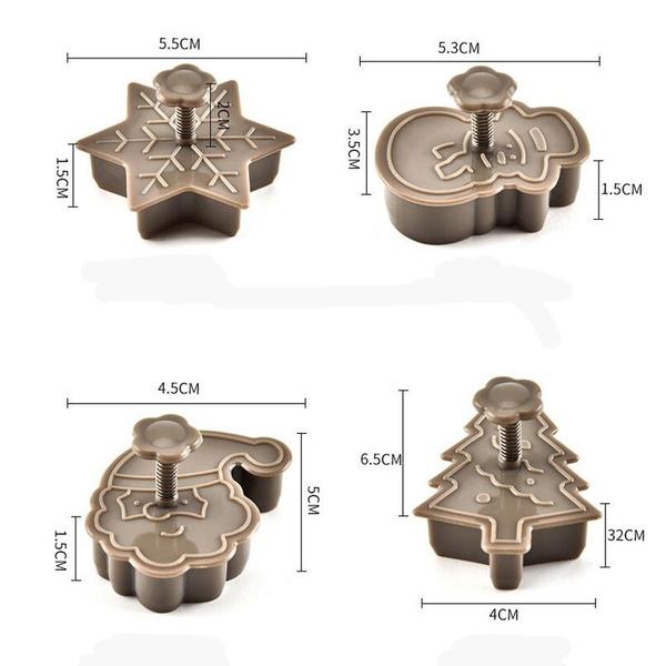 4-Piece: Plastic Cookie Baking Moulds
