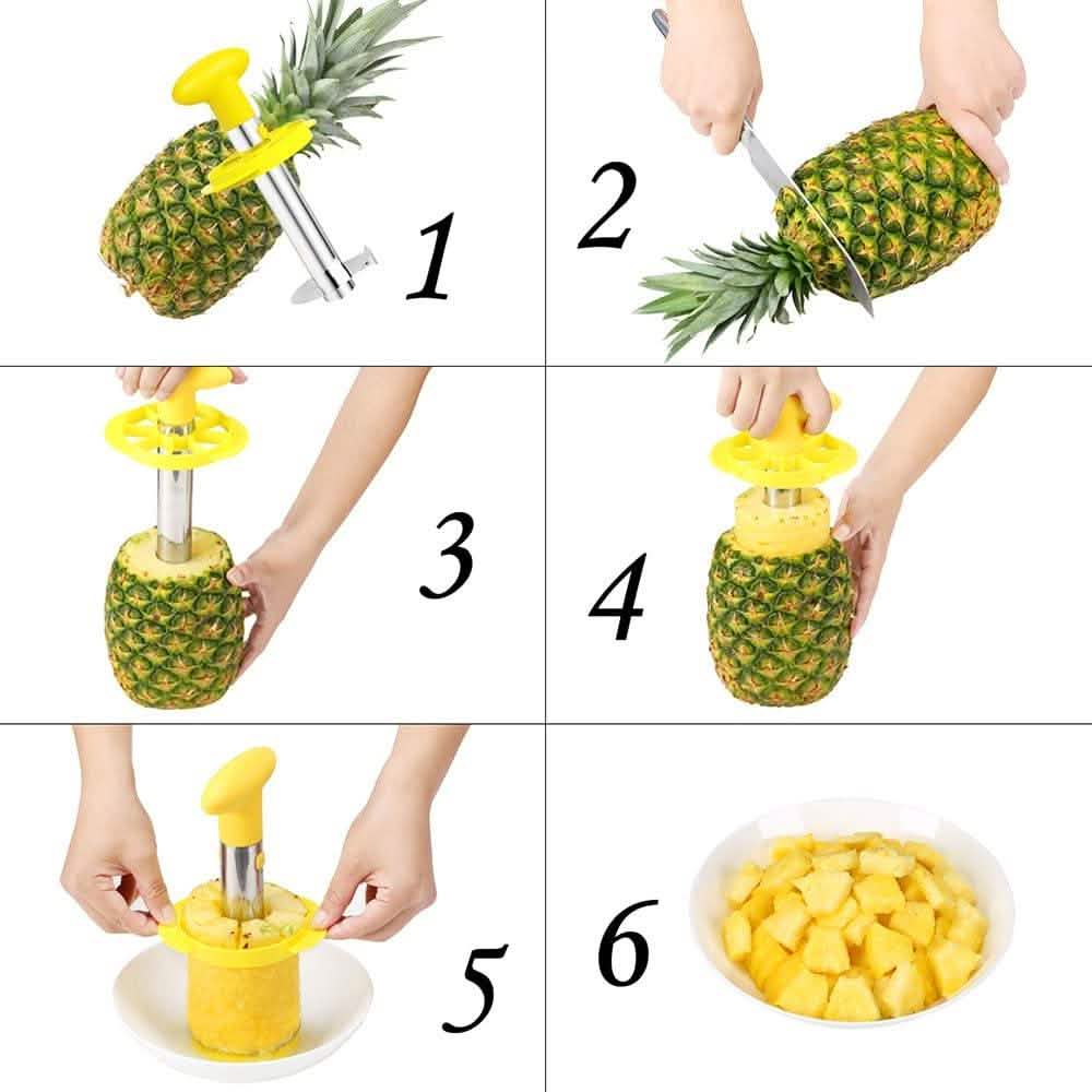 SameTech Easy Kitchen Tool Stainless Steel Fruit Pineapple Peeler Corer Slicer Cutter